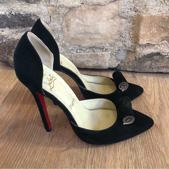 Christian Loubotin black stiletto shoes size 10 - Picture 3 of 8